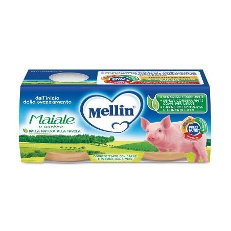 MELLIN OMOGENEIZZATO MAIALE CON VERDURE 2 PEZZI X 80 G