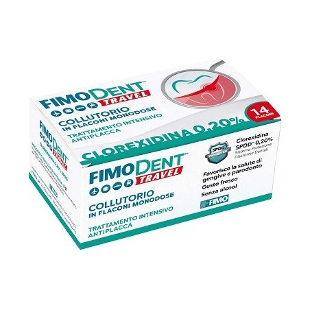 FIMODENT TRAVEL COLLUTORIO CLOREXIDINA SPDD 0,20% 14 FLACONC INI MONODOSE 10 ML