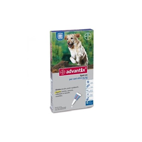 ADVANTIX SPOT ON*soluz 4 pipette 4 ml cani da 25 a 40 Kg