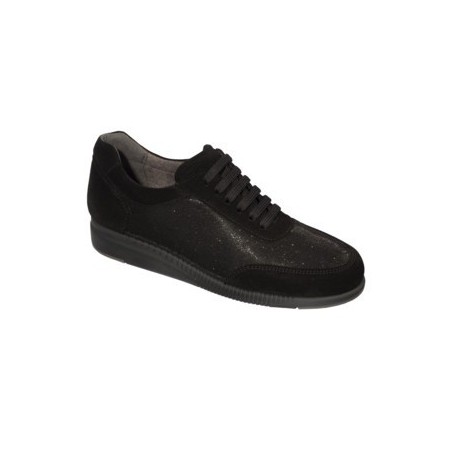 CALZATURA JANET SNEAKER GLITEXSUE-W BLACK 40 TESSUTO GLITTERATO + PELLE SCAMOSCIATA COLLEZIONE AW20