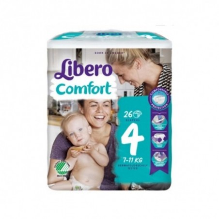 LIBERO COMFORT 4 PANNOLINO PER BAMBINO 7-11 26 PEZZI