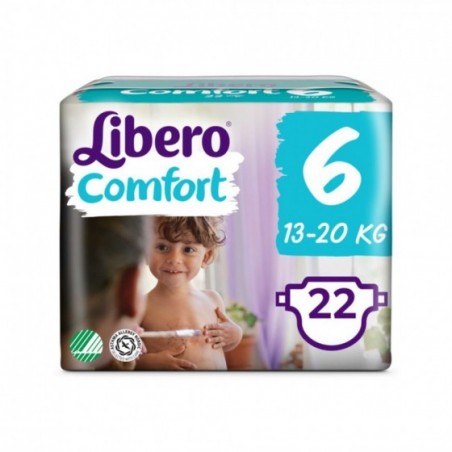 LIBERO COMFORT 6 PANNOLINO PER BAMBINO TAGLIA 13-20 KG 22 PEZZI