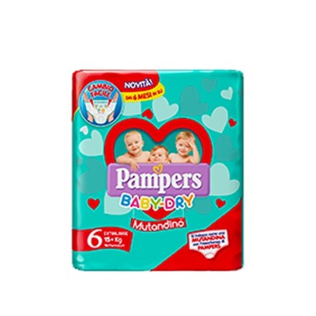 PAMPERS BABY DRY MUTANDINO SM TAGLIA 6 EXTRALARGE SMALL PACK14 PEZZI