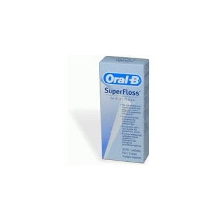 FILO INTERDENTALE ORAL B SUPERFLOSS ESTREMITA' RIGIDA + FILO SPUGNOSO + FILO STANDARD 50 PEZZI PRETAGLIATI