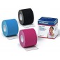 BENDA ADESIVA LEUKOTAPE K PER TAPING FISIOTERAPICO LARGHEZZA 5 CM LUNGHEZZA 5 M COLORE AZZURRO IN ROTOLO